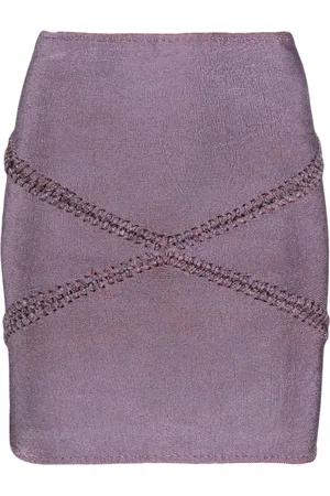 Isa Boulder Mirror whipstitch miniskirt
