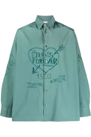 Etudes Logo-embroidered cotton shirt