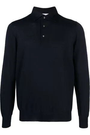 LARDINI Fine-knit wool polo shirt
