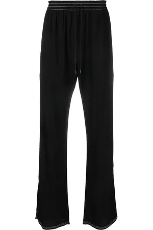 Marine Serre Contrast-stitching wide-leg trousers