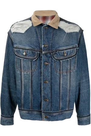 Maison Margiela X Pendleton distressed denim jacket