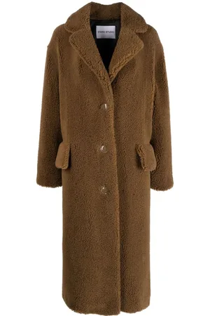 Stand Studio Single-breasted faux-fur coat