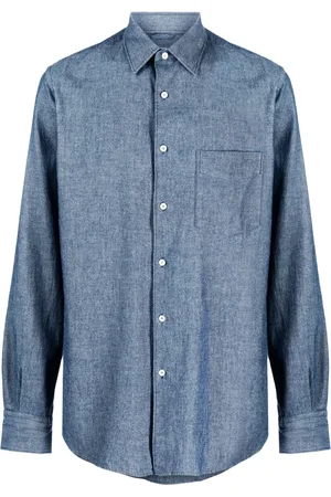 Aspesi Mélange-effect long-sleeve denim shirt