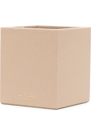 SMYTHSON Logo-print leather pencil holder