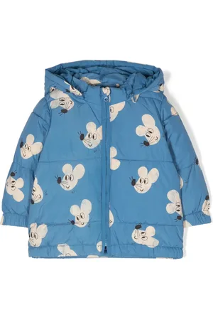 Bobo Choses Mouse All Over padded hooded jacket