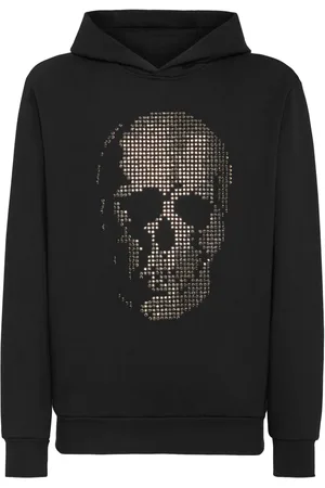 Philipp Plein Logo-embroidered cotton hoodie