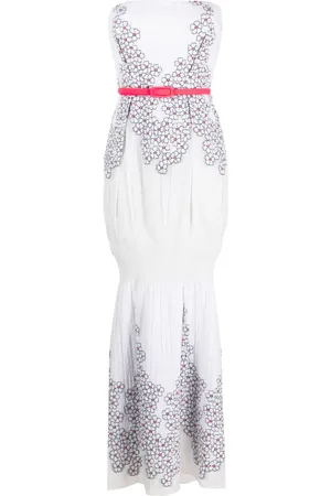 GEMY MAALOUF Floral appliqué off-shoulder maxi dress