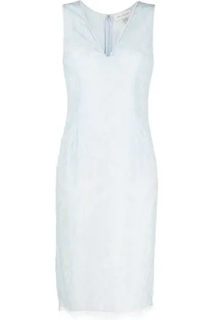 GEMY MAALOUF Chantilly lace V-neck midi dress