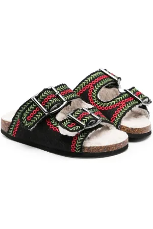 Stella McCartney Folk embroidered buckle slides