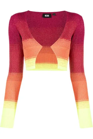 GCDS Degradé-effect lurex cropped cardigan