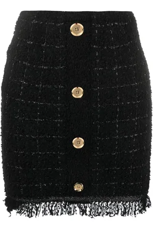 Pinko Girino basket-weave fringed miniskirt