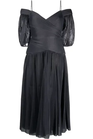 ZIMMERMANN Off-shoulder pleated midi dress