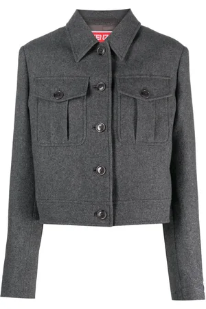Kenzo England logo-patch wool blend jacket