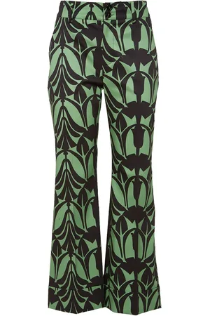 La DoubleJ Graphic-print cropped trousers