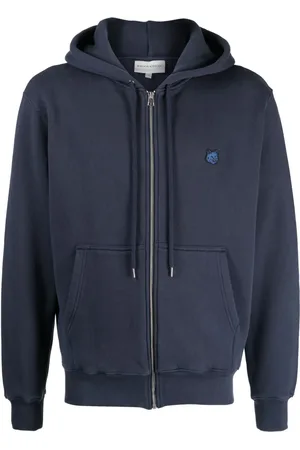Maison Kitsuné Fox-patch cotton drawstring hoodie