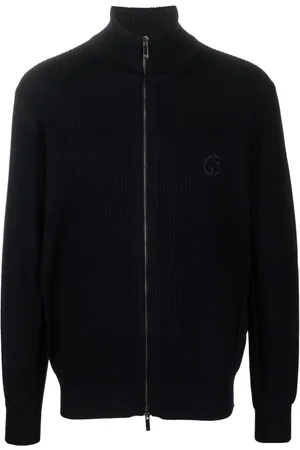 Giorgio Armani Logo-embroidered ribbed cardigan