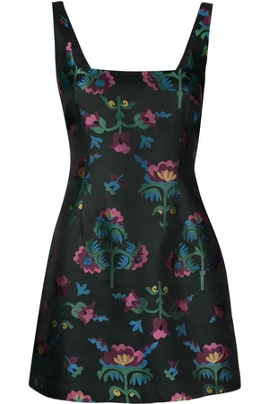 Cynthia Rowley Floral-jacquard sleeveless minidress