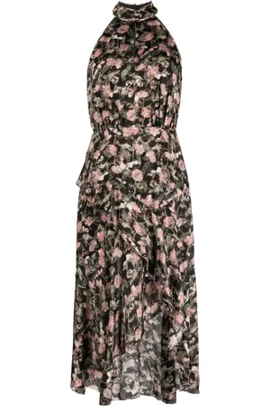 Marchesa Notte Magnolia floral-print sleeveless dress