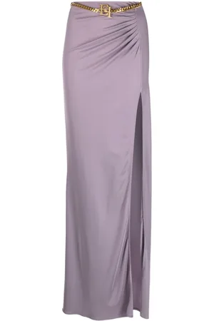 Elisabetta Franchi Logo chain link-belt long skirt