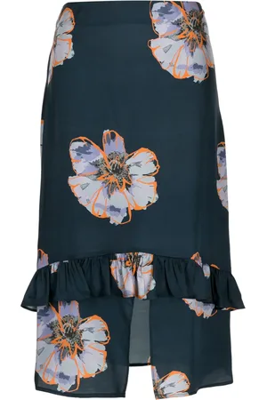 Paul Smith Floral-print ruffled midi skirt