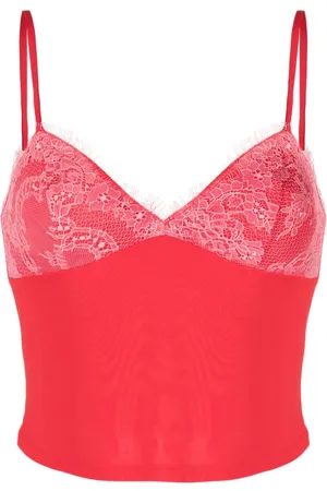 FLEUR DU MAL Floral-lace camisole top