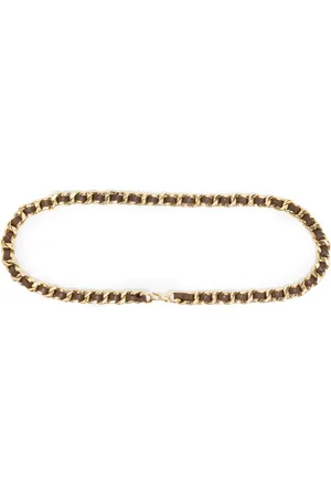 CHANEL Leather and chain-link belt