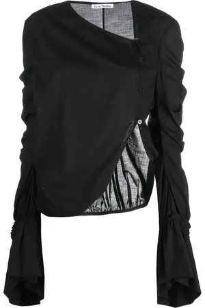 Acne Studios Draped asymmetric cotton blouse