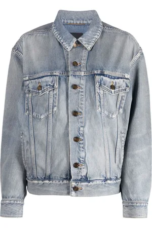 Saint Laurent Whiskering-effect button-up denim jacket