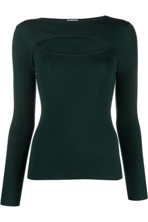 Allude Cut-out slash-neck top