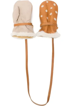 Donsje Wald Mushroom leather mittens