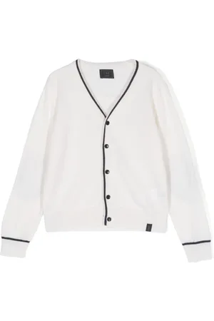 FAY Contrasting-trim V-neck cardigan
