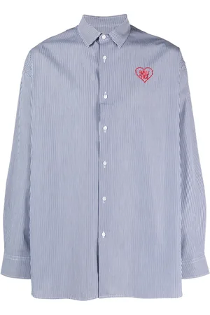 Family First Embroidered-logo striped shirt
