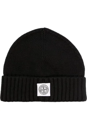 Stone Island Logo-patch cotton beanie