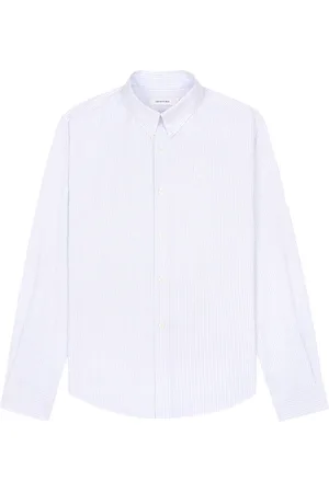 Sporty & Rich Crown-logo striped Oxford shirt