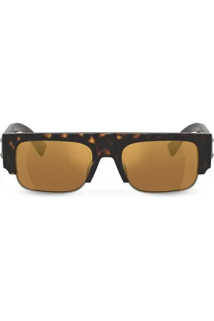 Dolce & Gabbana Logo-plaque tortoiseshell rectangle-frame sunglasses