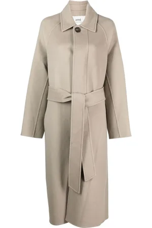 Ami Belted single-breasted coat