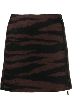 Ganni Tiger-jacquard miniskirt