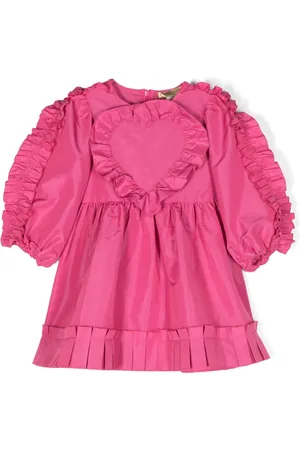 Stella McCartney Heart-appliqué ruffled taffeta dress