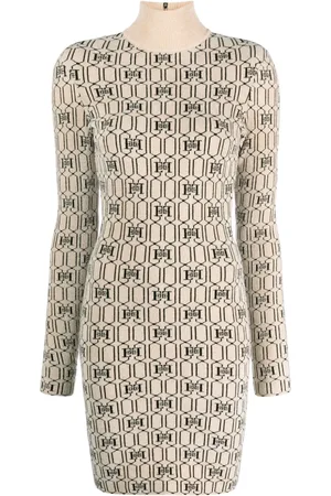 Elisabetta Franchi Mongram-intarisa knitted minidress