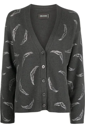 Zadig & Voltaire Crystal-embellished wing-motif cardigan