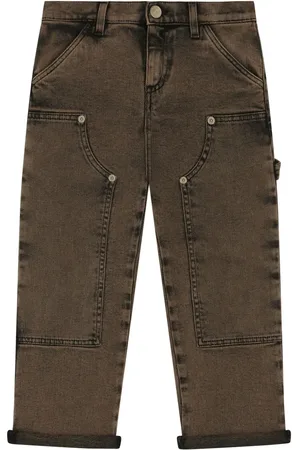 Dolce & Gabbana Logo-plaque bleach straight-leg jeans