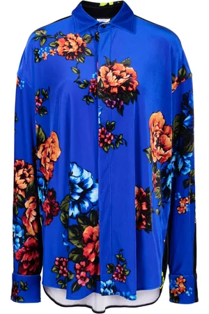 Vetements Floral-print straight-point collar shirt