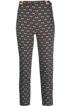 Elisabetta Franchi Logo-print cropped trousers