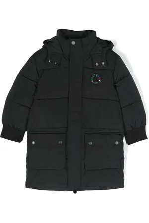 Stella McCartney Logo-patch padded hooded coat