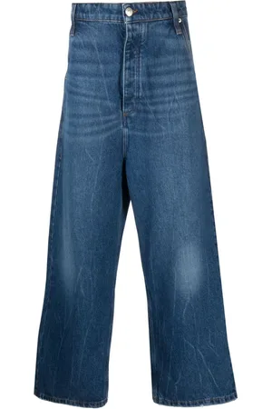 Ami Logo-patch wide-leg jeans