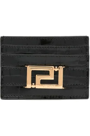 VERSACE Greca Goddess crocodile-embossed cardholder