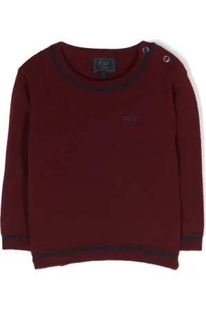 FAY Logo-embroidered fine-knit jumper