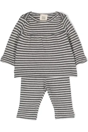 DOUUOD KIDS Striped knitted tracksuit