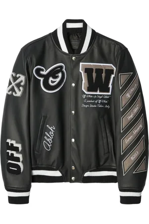 OFF-WHITE Moon leather varsity jacket