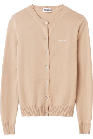 Miu Miu Logo-intarsia fine-knit cardigan